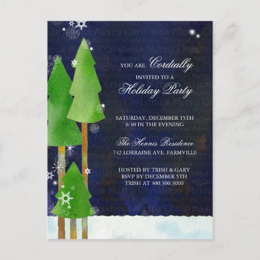 Activiteiten in de omgeving van Tall Winter Trees  Uitnodiging Briefkaart (Voorkant)