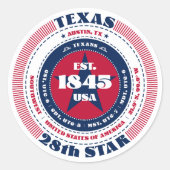 Activiteiten in de omgeving van Texas Circle Desig Ronde Sticker (Voorkant)