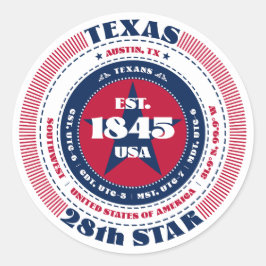 Activiteiten in de omgeving van Texas Circle Desig Ronde Sticker