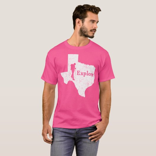 Activiteiten in de omgeving van Texas State Map Mo T-shirt (Voorkant volledig)