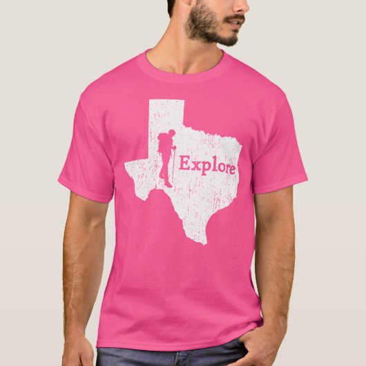 Activiteiten in de omgeving van Texas State Map Mo T-shirt (Voorkant)