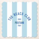 Activiteiten in de omgeving van The Beach Club Cre Kartonnen Onderzetters<br><div class="desc">De Beach Club papieren onderzetters zijn ideaal voor uw strand club thema zomerse bijeenkomsten in de tuin, bij het zwembad of op het strand... Blauwe cabana strepen met groene noodlijdende aangepaste beach club kam. Personaliseer met de details van uw bijeenkomst... jaar, strand en bestemming. Perfect voor een familie of vrienden...</div>
