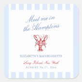 Activiteiten in de omgeving van The Hamptons Bache Vierkante Sticker (Voorkant)