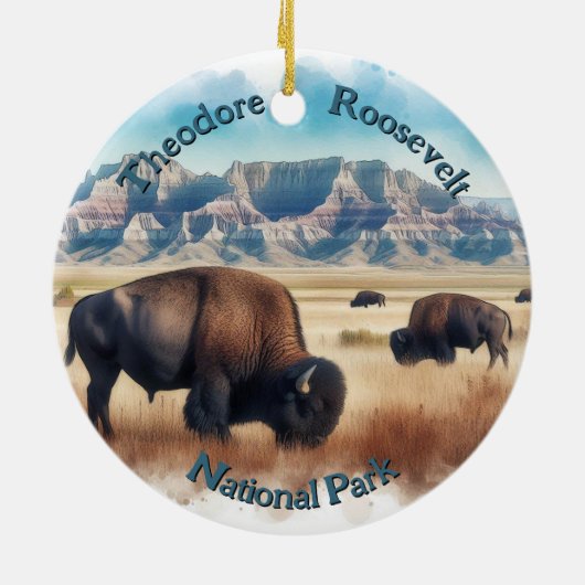 Activiteiten in de omgeving van Theodore Roosevelt Keramisch Ornament (Achterkant)