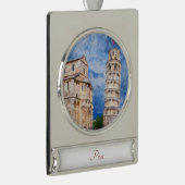 Activiteiten in de omgeving van Tower of Pisa Trav Verzilverd Banner Ornament (Rechts)