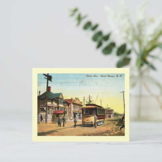 Activiteiten in de omgeving van Trolley Station, B Briefkaart (Staand voorkant)