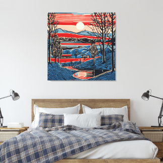 Activiteiten in de omgeving van Turner's Winter Vi Canvas Afdruk