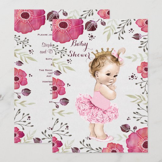 Activiteiten in de omgeving van Tutu Waterverf Pop Kaart (Voorkant / Achterkant)