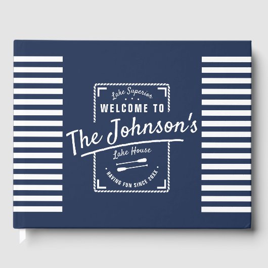Activiteiten in de omgeving van Unieke Navy Stripe Gastenboek (Voorkant)