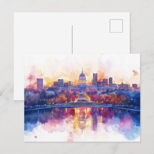 Activiteiten in de omgeving van US Capitol Washing Feestdagenkaart (Voorkant / Achterkant)