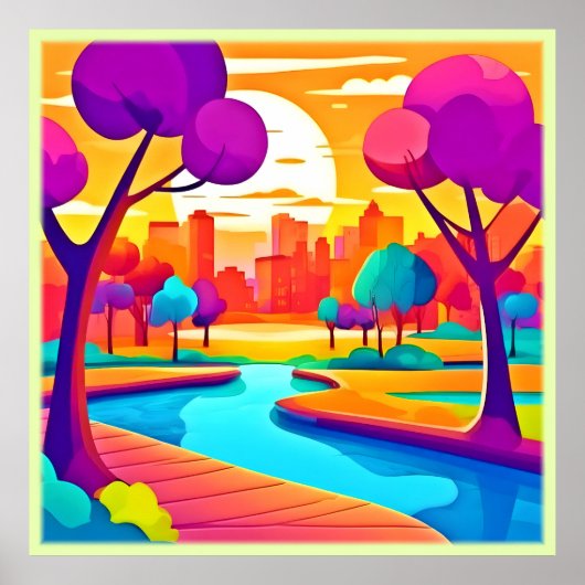 Activiteiten in de omgeving van Vibrant Sunset Cit Poster (Voorkant)