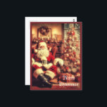 Activiteiten in de omgeving van Vintage Christmas  Briefkaart<br><div class="desc">Dit briefkaart is voorzien van een AI-gegenereerd afbeelding van een  kerstman die in een stoel naast een versierde kerstboom zit. U kunt dit briefkaart personaliseren met yo9our eigen groet of kopen zoals getoond met " Merry Christmas"</div>