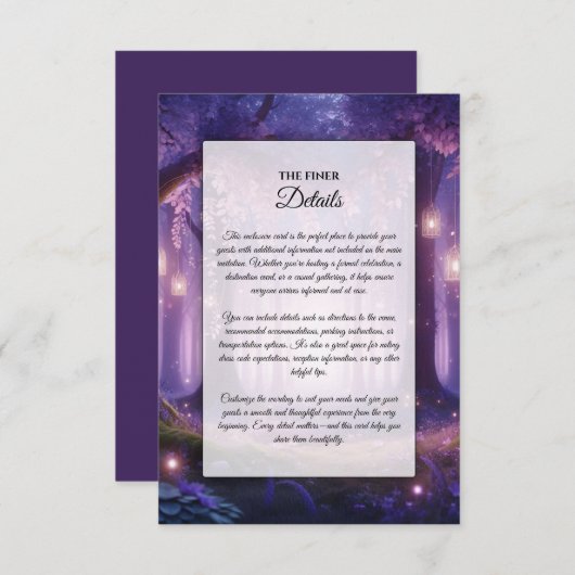 Activiteiten in de omgeving van Violet at Midnight Informatiekaartje (Voorkant / Achterkant)