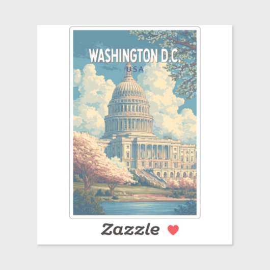 Activiteiten in de omgeving van Washington DC Capi Sticker (Vel)