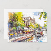 Activiteiten in de omgeving van waterverf Berlin M Briefkaart (Voorkant / Achterkant)