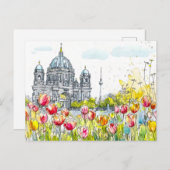 Activiteiten in de omgeving van waterverf Berlin M Briefkaart (Voorkant / Achterkant)
