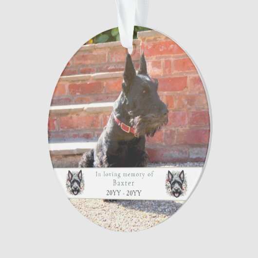 Activiteiten in de omgeving van waterverf Scottie Ornament (voorkant)