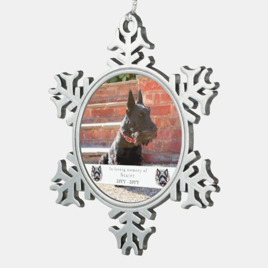 Activiteiten in de omgeving van waterverf Scottie  Tin Sneeuwvlok Ornament (Rechts)