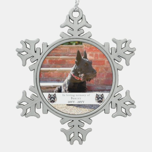 Activiteiten in de omgeving van waterverf Scottie  Tin Sneeuwvlok Ornament (Voorkant)