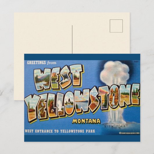 Activiteiten in de omgeving van West Yellowstone N Briefkaart (Voorkant / Achterkant)
