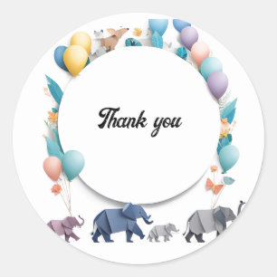 Activiteiten in de omgeving van Whimsical Elephant Ronde Sticker