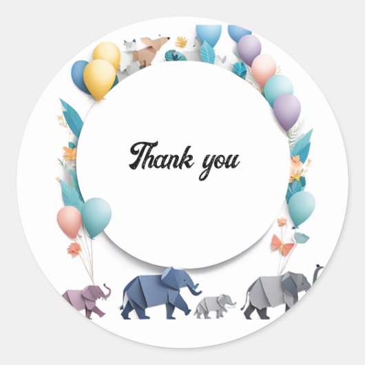 Activiteiten in de omgeving van Whimsical Elephant Ronde Sticker (Voorkant)