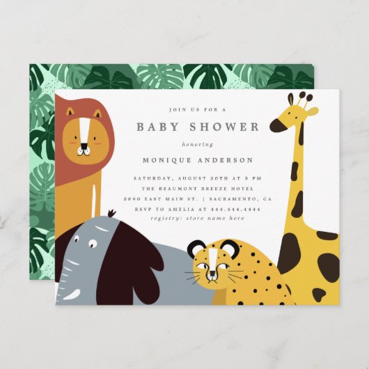 Activiteiten in de omgeving van Whimsical Safari O Uitnodiging Briefkaart (Voorkant / Achterkant)