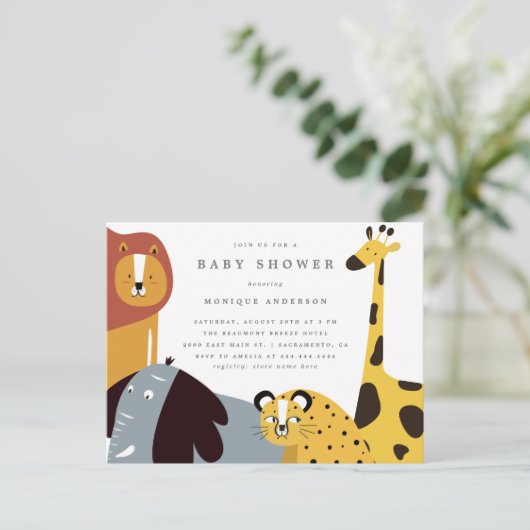 Activiteiten in de omgeving van Whimsical Safari O Uitnodiging Briefkaart (Staand voorkant)