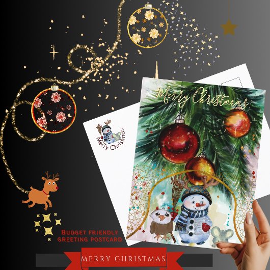 Activiteiten in de omgeving van Whimsical Snowman  Feestdagenkaart