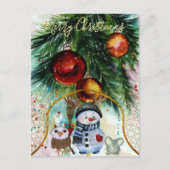 Activiteiten in de omgeving van Whimsical Snowman  Feestdagenkaart (Voorkant)