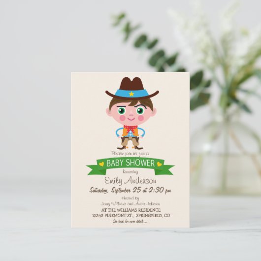 Activiteiten in de omgeving van Wild West Cowboy T Uitnodiging Briefkaart (Staand voorkant)