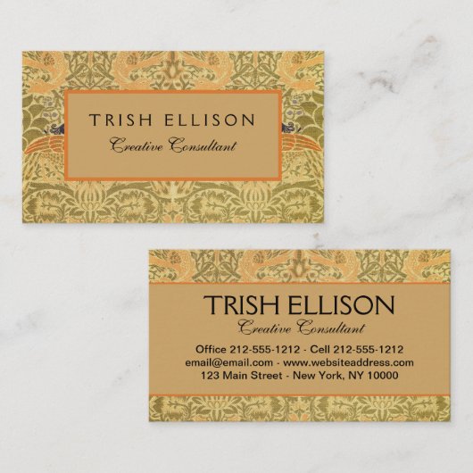 Activiteiten in de omgeving van William Morris Pea Visitekaartje (Voorkant / Achterkant)