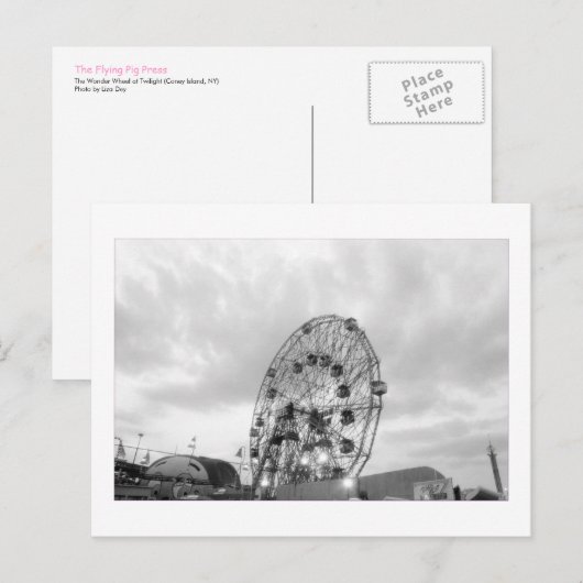 Activiteiten in de omgeving van Wonder Wheel at Tw Briefkaart (Voorkant / Achterkant)