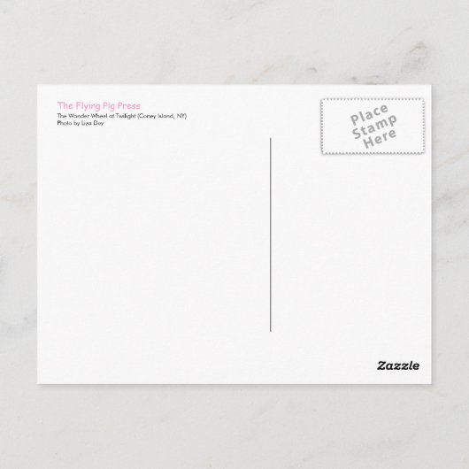 Activiteiten in de omgeving van Wonder Wheel at Tw Briefkaart (Achterkant)