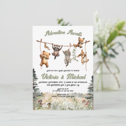 Activiteiten in de omgeving van Woodland Animals C Kaart (Staand voorkant)