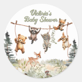 Activiteiten in de omgeving van Woodland Animals C Ronde Sticker