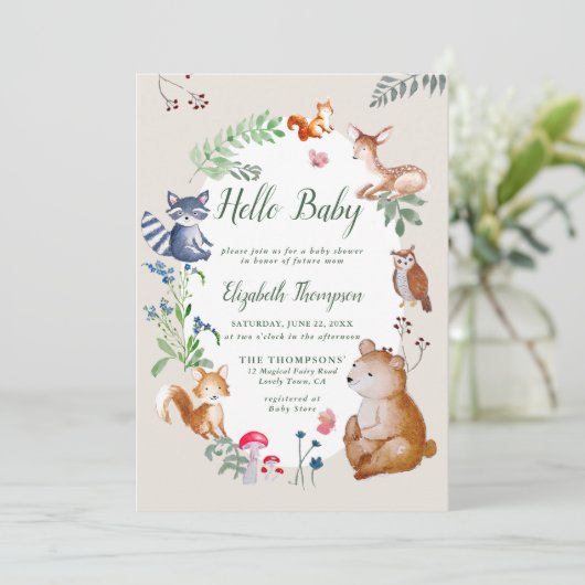 Activiteiten in de omgeving van Woodland Animals E Kaart (Staand voorkant)