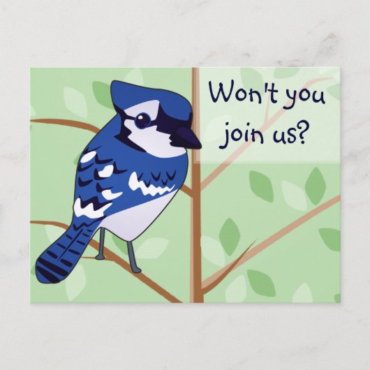 Activiteiten in de omgeving van Woodland Blue Jay Uitnodiging Briefkaart (Voorkant)