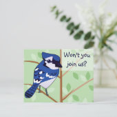 Activiteiten in de omgeving van Woodland Blue Jay Uitnodiging Briefkaart (Staand voorkant)
