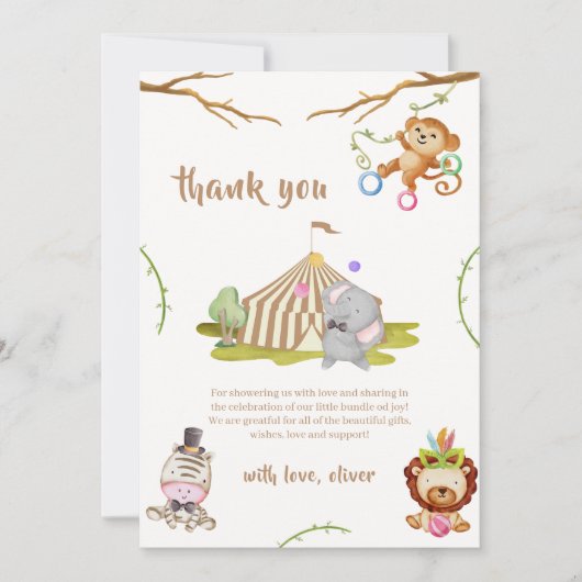 Activiteiten in de omgeving van Woodland Safari An Bedankkaart (Voorkant)