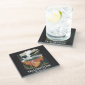 Activiteiten in de omgeving van Yellowstone Nation Glazen Onderzetter (Schuin)