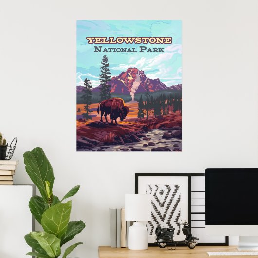 Activiteiten in de omgeving van Yellowstone Nation Poster (Thuiskantoor)