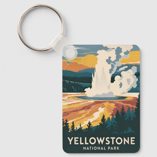Activiteiten in de omgeving van Yellowstone Nation Sleutelhanger (Voorkant)