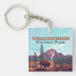 Activiteiten in de omgeving van Yellowstone Nation Sleutelhanger