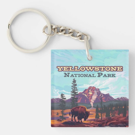 Activiteiten in de omgeving van Yellowstone Nation Sleutelhanger (Voorkant)