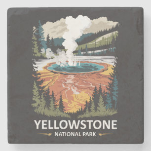 Activiteiten in de omgeving van Yellowstone Nation Stenen Onderzetter