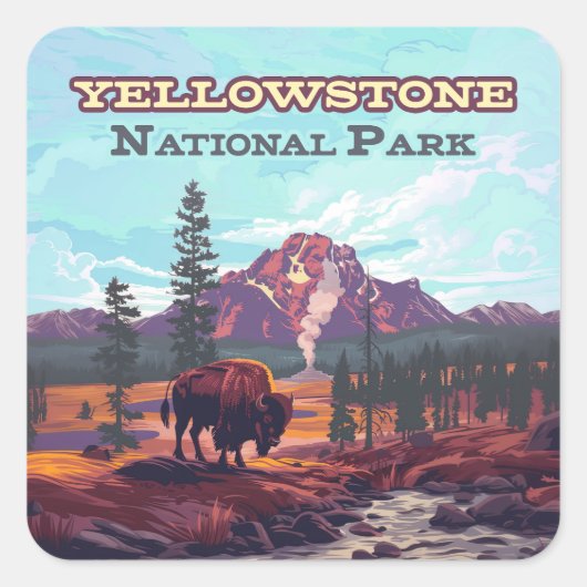 Activiteiten in de omgeving van Yellowstone Nation Vierkante Sticker (Voorkant)