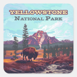 Activiteiten in de omgeving van Yellowstone Nation Vierkante Sticker