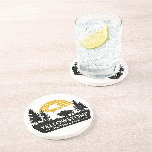 Activiteiten in de omgeving van Yellowstone Nation Zandsteen Onderzetter (Zijkant)