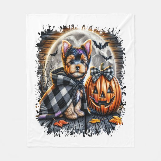 Activiteiten in de omgeving van Yorkie Dog Hallowe Fleece Deken (Voorkant)